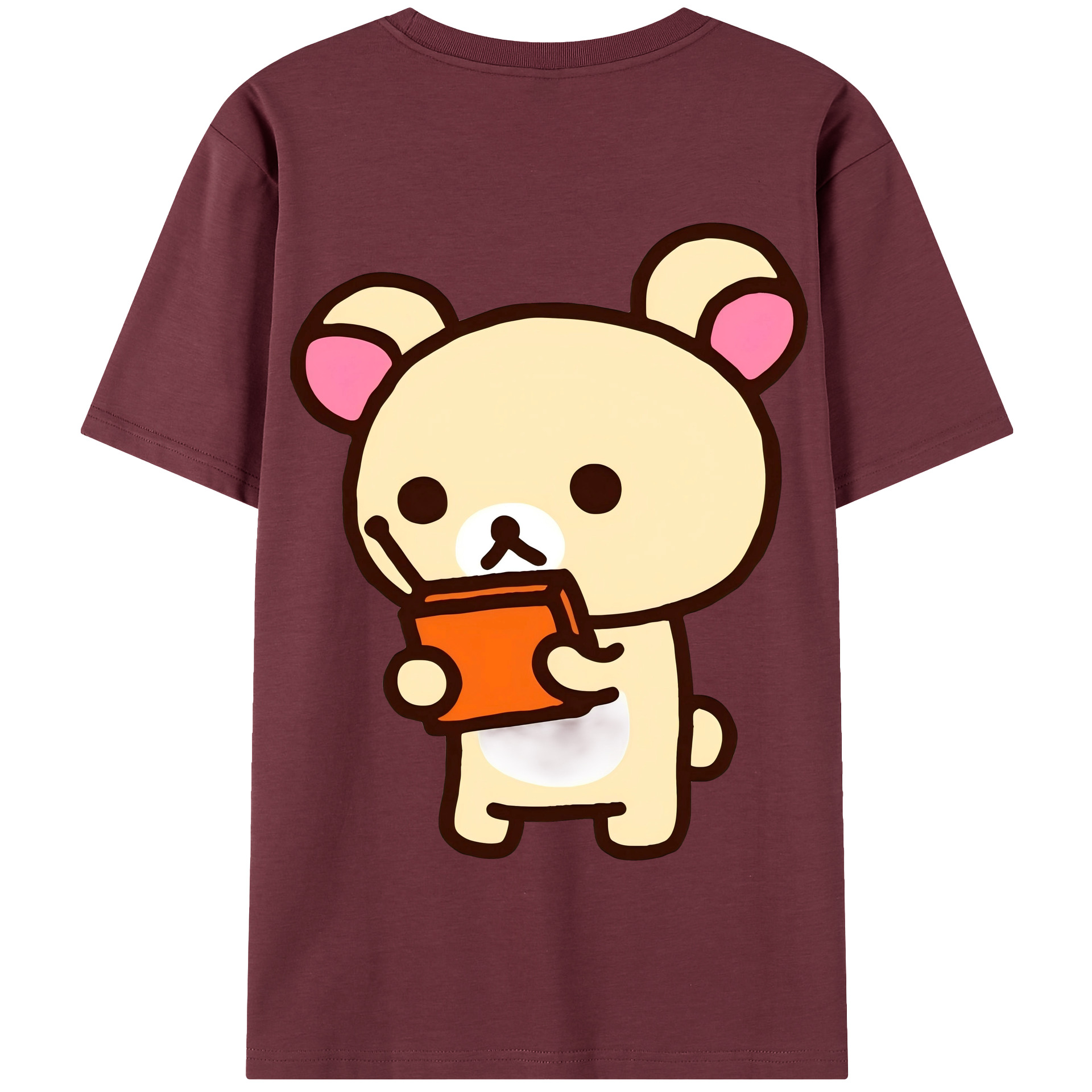 （画像用） リラックマ リラックマ キイロイトリ Rilakkuma Korilakkuma Kiiroitori 綿100％半袖Tシャツ（背面プリント）